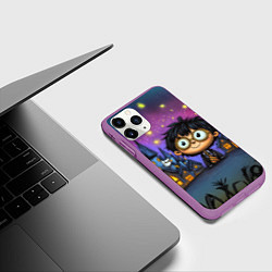 Чехол iPhone 11 Pro матовый Гарри Поттер мультяшный, цвет: 3D-фиолетовый — фото 2