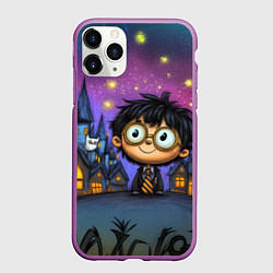 Чехол iPhone 11 Pro матовый Гарри Поттер мультяшный, цвет: 3D-фиолетовый