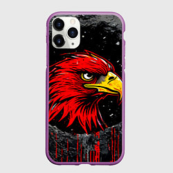 Чехол iPhone 11 Pro матовый Орел Атланта Хокс в стене, цвет: 3D-фиолетовый