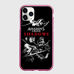 Чехол iPhone 11 Pro матовый Assassins Creed Shadows - samurai, цвет: 3D-малиновый