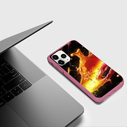 Чехол iPhone 11 Pro матовый Динамичная краска текстура, цвет: 3D-малиновый — фото 2
