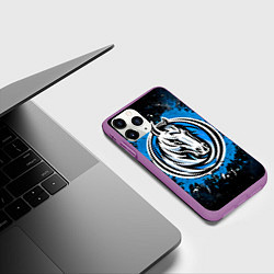 Чехол iPhone 11 Pro матовый Даллас Маверикс лого, цвет: 3D-фиолетовый — фото 2