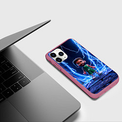 Чехол iPhone 11 Pro матовый Браун Джейлен в разрядах молний, цвет: 3D-малиновый — фото 2