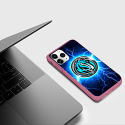 Чехол iPhone 11 Pro матовый Даллас Маверикс в разрядах молний, цвет: 3D-малиновый — фото 2
