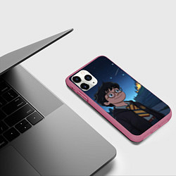 Чехол iPhone 11 Pro матовый Довольный Гарри Поттер, цвет: 3D-малиновый — фото 2