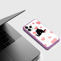Чехол iPhone 11 Pro матовый Любовные объятия, цвет: 3D-фиолетовый — фото 2