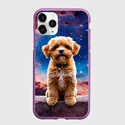 Чехол iPhone 11 Pro матовый Мальтипу в космосе, цвет: 3D-фиолетовый