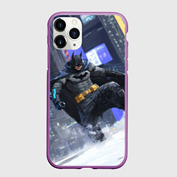Чехол iPhone 11 Pro матовый Бэтмен на снегу, цвет: 3D-фиолетовый