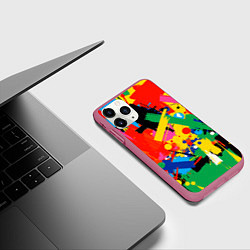 Чехол iPhone 11 Pro матовый Абстрактная графика, цвет: 3D-малиновый — фото 2
