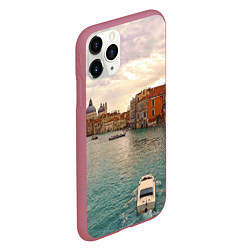 Чехол iPhone 11 Pro матовый Гранд-канал Венеции - городской пейзаж, цвет: 3D-малиновый — фото 2