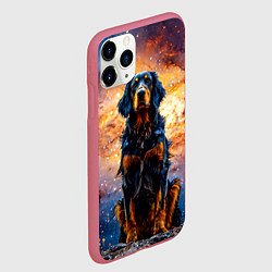 Чехол iPhone 11 Pro матовый Сеттер в космосе, цвет: 3D-малиновый — фото 2