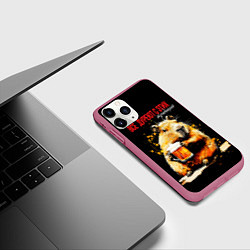 Чехол iPhone 11 Pro матовый Все дуреют с этих традиций - капибара, цвет: 3D-малиновый — фото 2