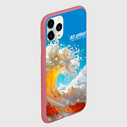 Чехол iPhone 11 Pro матовый Все дуреют с этого моря пива, цвет: 3D-малиновый — фото 2