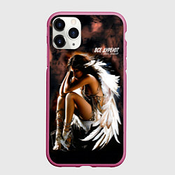 Чехол iPhone 11 Pro матовый Все дуреют с этих ангелов, цвет: 3D-малиновый