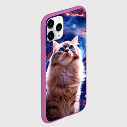 Чехол iPhone 11 Pro матовый Невская маскарадная кошка в космосе, цвет: 3D-фиолетовый — фото 2