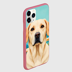 Чехол iPhone 11 Pro матовый Лето и лабрадор, цвет: 3D-малиновый — фото 2
