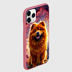 Чехол iPhone 11 Pro матовый Чау-чау в космосе, цвет: 3D-малиновый — фото 2
