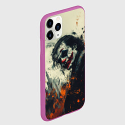 Чехол iPhone 11 Pro матовый Джокер стиль красок, цвет: 3D-фиолетовый — фото 2