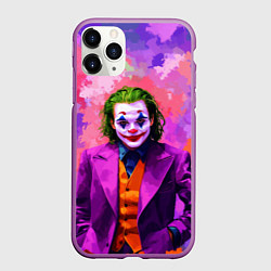 Чехол iPhone 11 Pro матовый Джокер и фиолетовые краски, цвет: 3D-фиолетовый