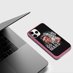 Чехол iPhone 11 Pro матовый Илон Маск - Lets go to Mars, цвет: 3D-малиновый — фото 2