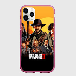 Чехол iPhone 11 Pro матовый Red Dead Redemption 2, цвет: 3D-малиновый
