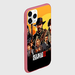 Чехол iPhone 11 Pro матовый Red Dead Redemption 2, цвет: 3D-малиновый — фото 2