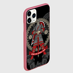 Чехол iPhone 11 Pro матовый Держать небо сохранять землю, цвет: 3D-малиновый — фото 2
