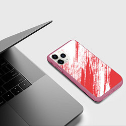 Чехол iPhone 11 Pro матовый The color is white and red, цвет: 3D-малиновый — фото 2
