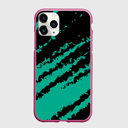 Чехол iPhone 11 Pro матовый The color is black and turquoise, цвет: 3D-малиновый
