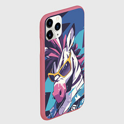 Чехол iPhone 11 Pro матовый Модная зебра, цвет: 3D-малиновый — фото 2