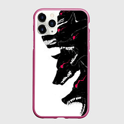 Чехол iPhone 11 Pro матовый Волки, цвет: 3D-малиновый