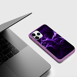 Чехол iPhone 11 Pro матовый Lightning, цвет: 3D-фиолетовый — фото 2