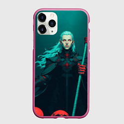 Чехол iPhone 11 Pro матовый Седовласый некромант, цвет: 3D-малиновый