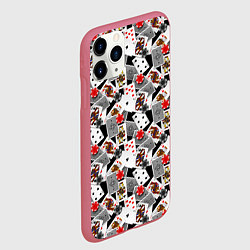 Чехол iPhone 11 Pro матовый Карты и фишки, цвет: 3D-малиновый — фото 2