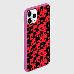 Чехол iPhone 11 Pro матовый Тузы черно-красные, цвет: 3D-фиолетовый — фото 2