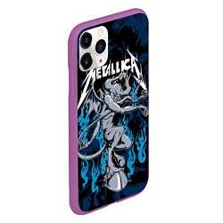 Чехол iPhone 11 Pro матовый Metallica - damn, цвет: 3D-фиолетовый — фото 2