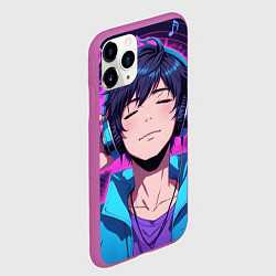 Чехол iPhone 11 Pro матовый Любитель музыки, цвет: 3D-фиолетовый — фото 2
