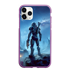 Чехол iPhone 11 Pro матовый Mass Effect - ai art fantasy, цвет: 3D-фиолетовый