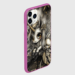 Чехол iPhone 11 Pro матовый Мифическая единорожка, цвет: 3D-фиолетовый — фото 2