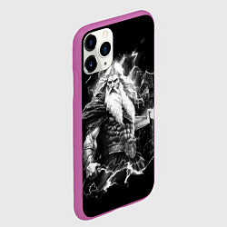 Чехол iPhone 11 Pro матовый Перун бог громовержец, цвет: 3D-фиолетовый — фото 2