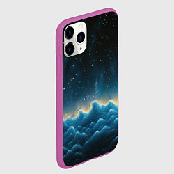 Чехол iPhone 11 Pro матовый Облака и черное небо текстура, цвет: 3D-фиолетовый — фото 2