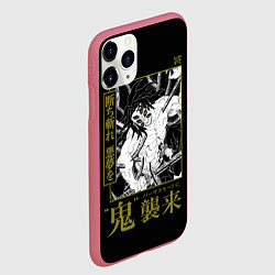 Чехол iPhone 11 Pro матовый Кокушибо Тсугикуни - демон, цвет: 3D-малиновый — фото 2