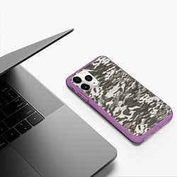 Чехол iPhone 11 Pro матовый Фактурный камуфляж, цвет: 3D-фиолетовый — фото 2