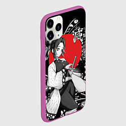Чехол iPhone 11 Pro матовый Шинобу Кочо бабочка - убийца демонов, цвет: 3D-фиолетовый — фото 2