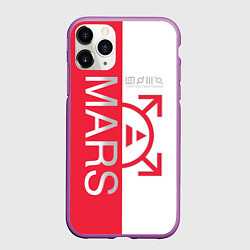 Чехол iPhone 11 Pro матовый 30 Seconds to Mars poster, цвет: 3D-фиолетовый