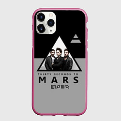 Чехол iPhone 11 Pro матовый 30 Seconds to Mars - poster, цвет: 3D-малиновый