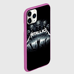 Чехол iPhone 11 Pro матовый Metallica thrash metal - gesture, цвет: 3D-фиолетовый — фото 2