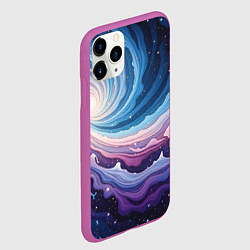 Чехол iPhone 11 Pro матовый Космическая волна, цвет: 3D-фиолетовый — фото 2