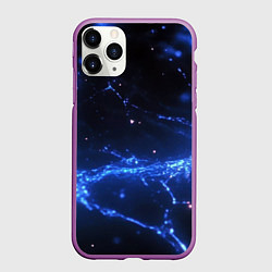 Чехол iPhone 11 Pro матовый Синий ток абстракция, цвет: 3D-фиолетовый