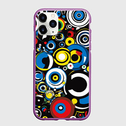 Чехол iPhone 11 Pro матовый Абстракция геометрическая, цвет: 3D-фиолетовый